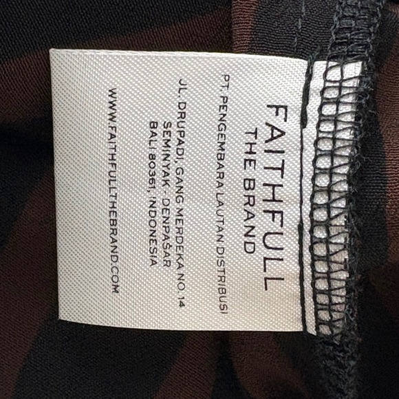 Faithfull the Brand Havana Striped Wide Leg Palazzo Pants Size S Espresso Black - Picture 8 of 10